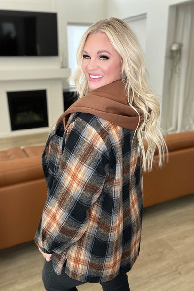 Side Slit Hooded Shacket