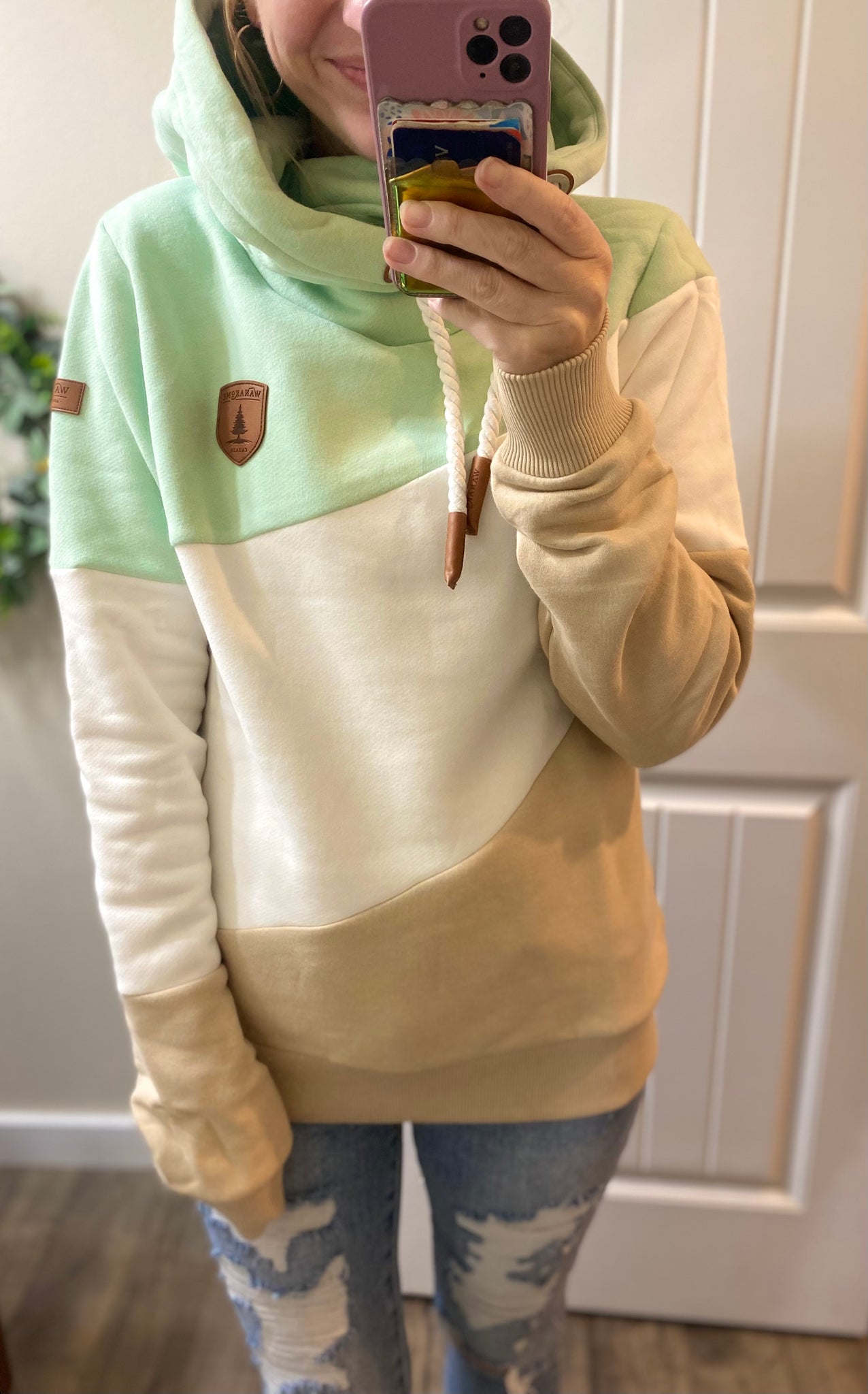 Cucumber/Mocha/Ivory Colorblock Wanakome