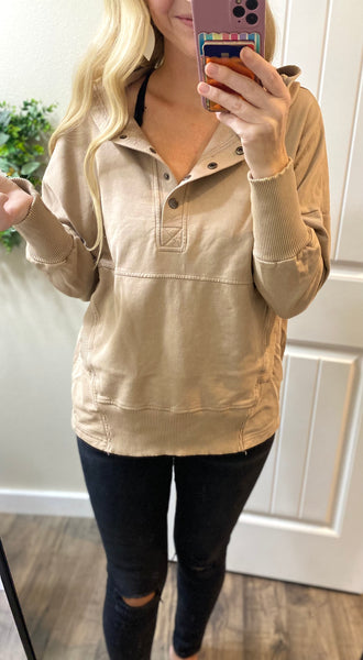 French Terry Snap Pullover (fg)