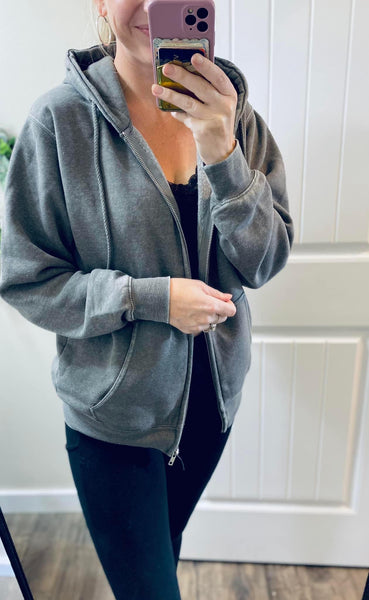 Plus Burnout Fleece Full Zip Hoodies