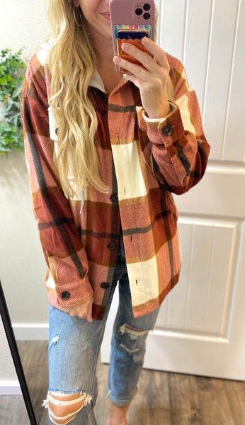 Hooded Shacket Flannel