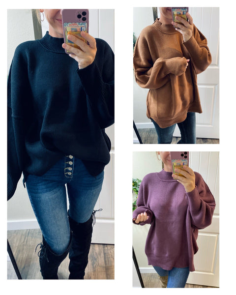 Oversized Side Slit Sweater