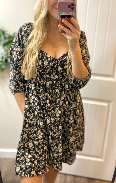 Floral Wide Neck Dress