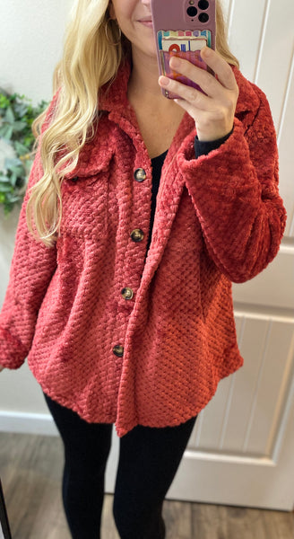 Fleece Sweater Button Cardigan