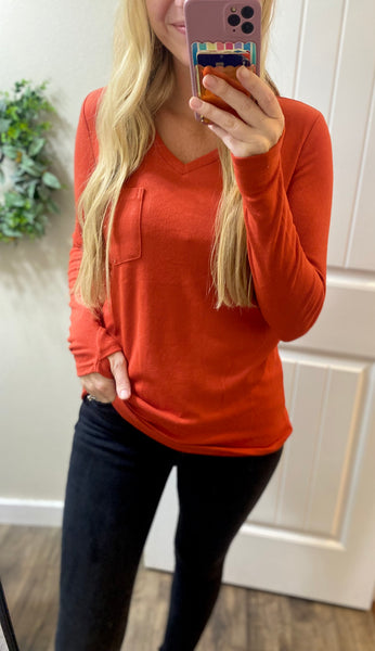 Pumpkin Pocket Long Sleeve