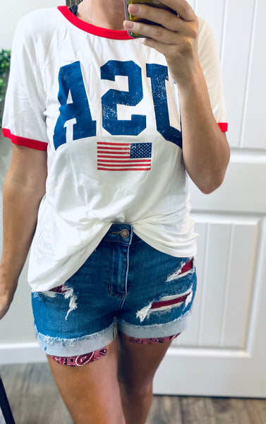 USA Ringer Tee