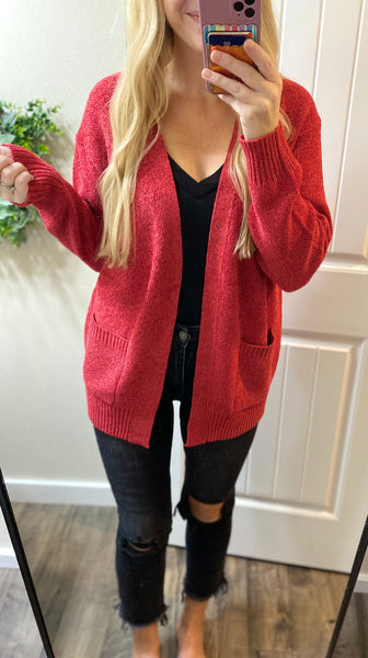 Melange Open Front Sweater Cardigan