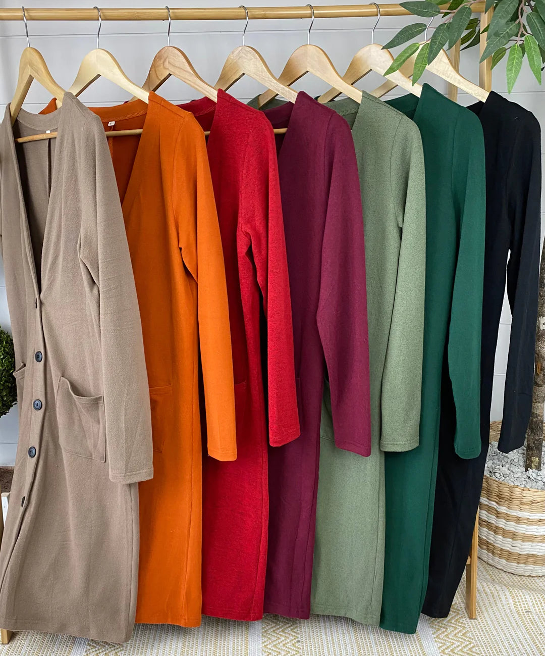 Long Button Cardigans