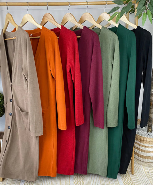 Long Button Cardigans