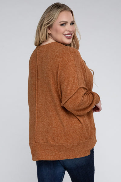 Brushed Mélange Drop Shoulder Sweater