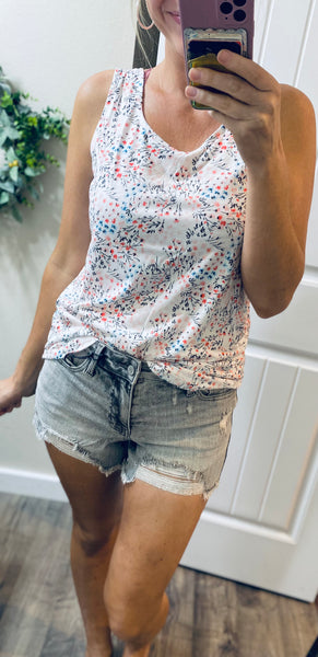 Floral Cutout Tank
