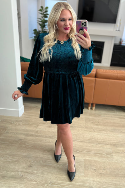 Soft Velvet Smocked Dress