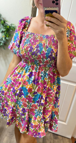 Bright Blooms Floral Dress