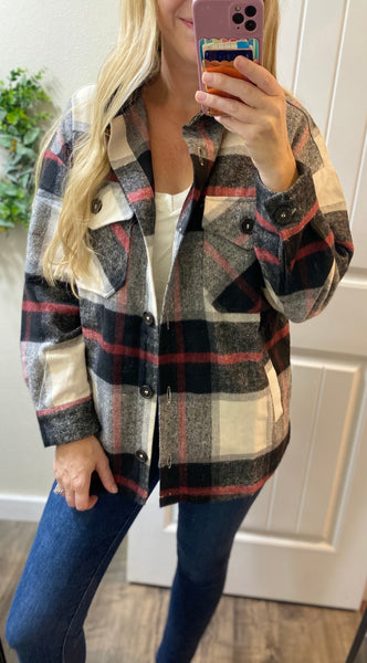 Black/Red Shacket