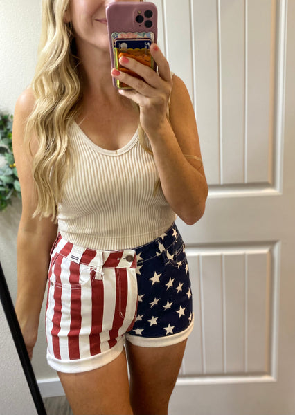 Judy Blue Flag Shorts