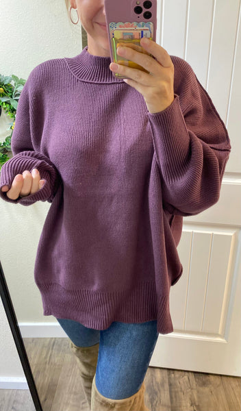 Oversized Side Slit Sweater