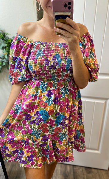 Bright Blooms Floral Dress