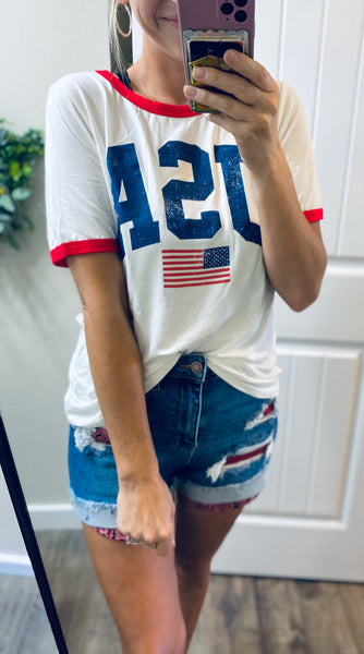 USA Ringer Tee