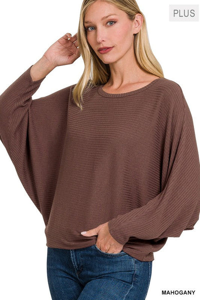 Ribbed BatWing Long Sleeves