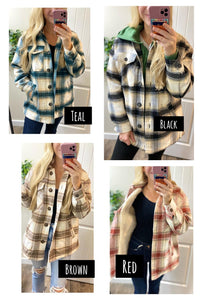 Faux Fur Plaid Shacket