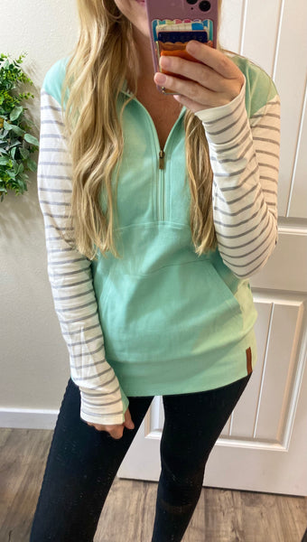 Mint To Be 1/2 Zip Ampersand Ave Hoodie