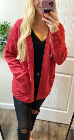 Melange Open Front Sweater Cardigan