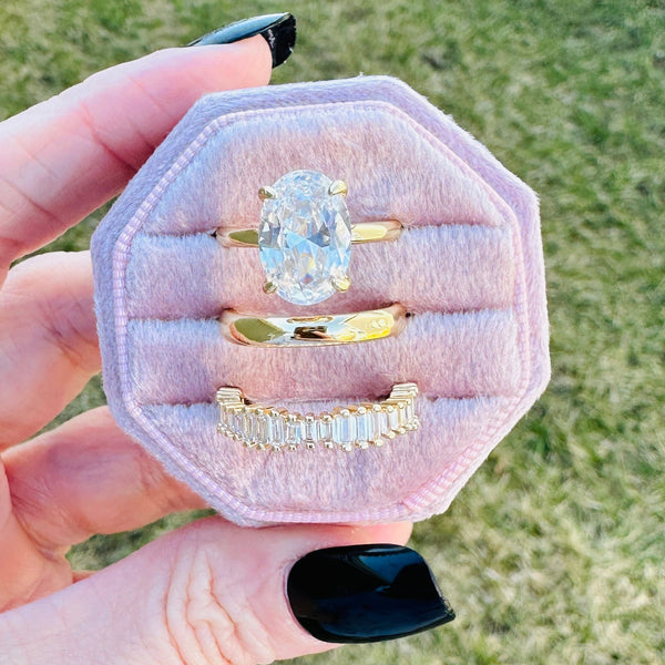 Christina 3 Piece Oval Ring Set- Gold