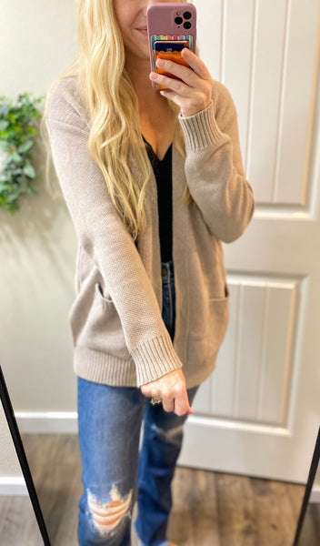Melange Open Front Sweater Cardigan