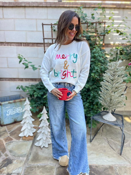 Ready to ship!  Merry and Bright Tinsel Sweater