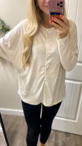 Oversized Dolman Seam Long Sleeve