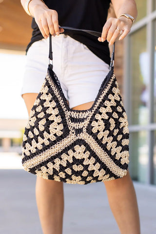 Slouch Bags- Black/cream or Tan/cream