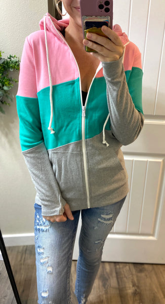 Rainbow Zipper Full Zip Hoodie