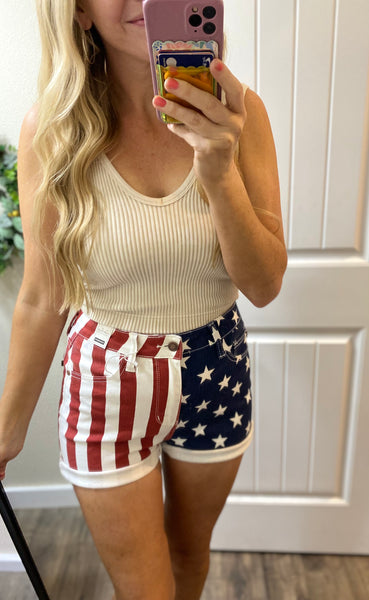 Judy Blue Flag Shorts