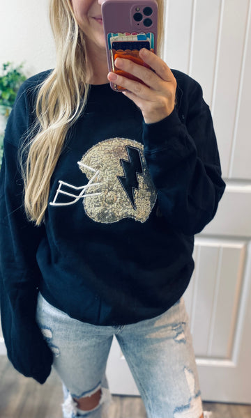 Preorder Sequin Football Helmet Sweatshirt