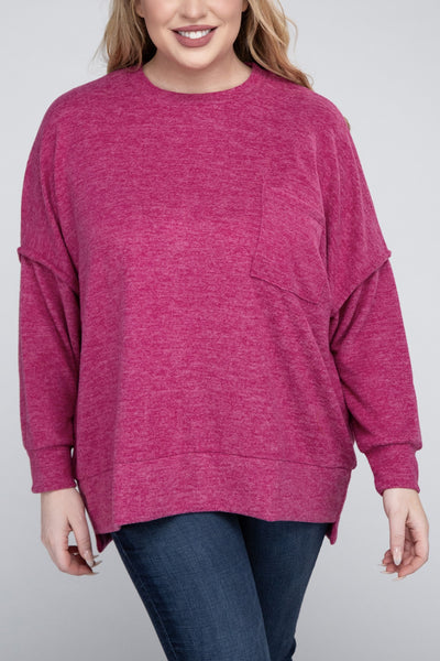 Brushed Mélange Drop Shoulder Sweater