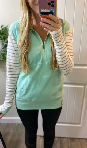 Mint To Be 1/2 Zip Ampersand Ave Hoodie