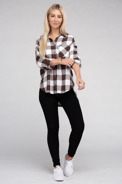 Plaid Button Down Tops