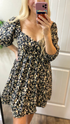 Floral Wide Neck Dress