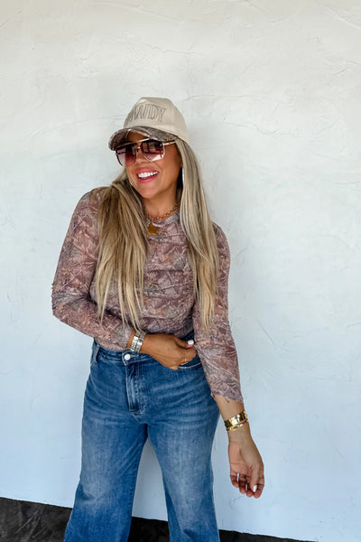 PREORDER Blakeley Camo Mesh Top