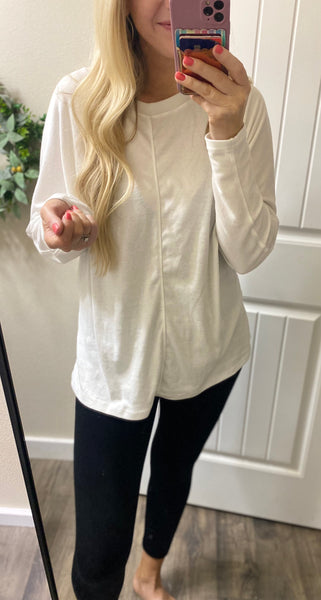 Oversized Dolman Seam Long Sleeve