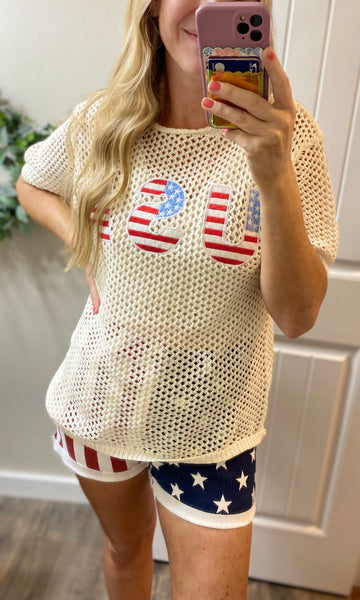USA Knit Cover Up