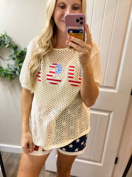 USA Knit Cover Up