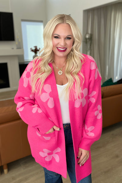 Pink Floral Cardigan
