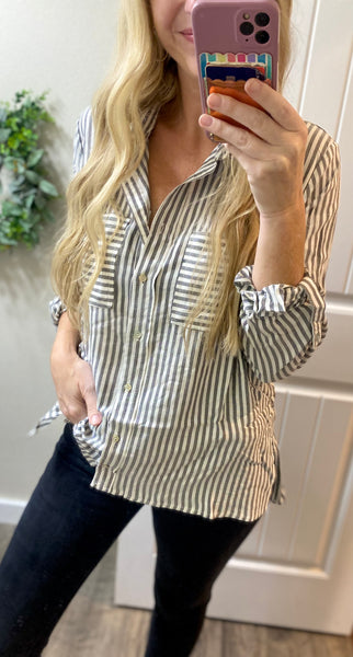 Striped Button Down Dress Shirt