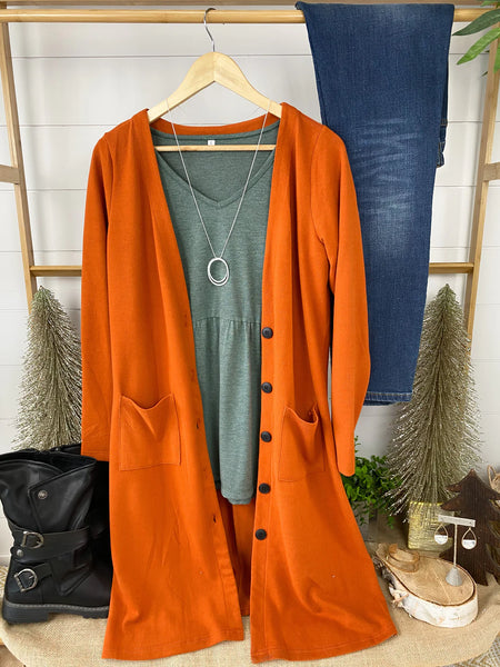 Long Button Cardigans