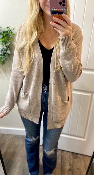 Melange Open Front Sweater Cardigan