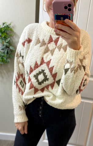 Fall Aztec Fuzzy Sweater