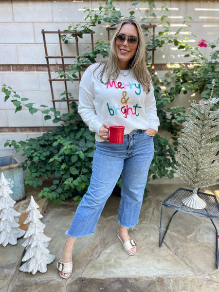 Ready to ship!  Merry and Bright Tinsel Sweater
