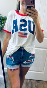 USA Ringer Tee