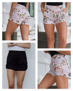Black or Floral Buttery Soft Leggings Shorts